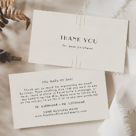 Cartão De Visita EVERLY Retro Art Deco Ivory Gold Black Thank You