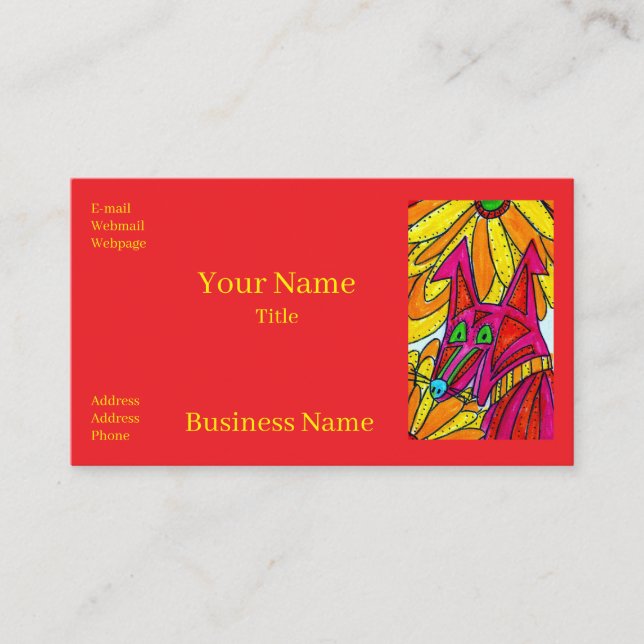 Cartão De Visita Excited Colorful Dog Business Cards (Frente)