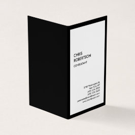 Cartão De Visita Exclusiva borda negra branca moderna, única