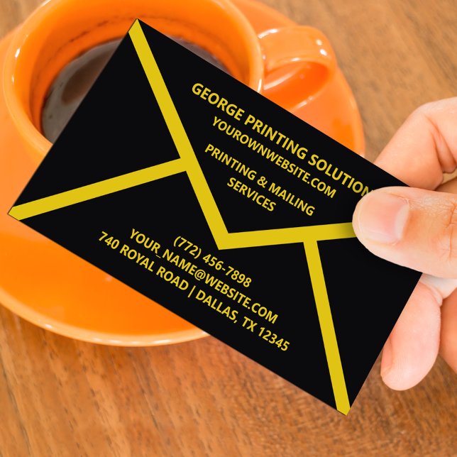 Cartão de visita exclusivo de forma de envelope (Criador carregado)