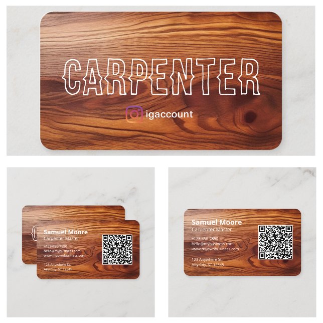Cartão De Visita Exemplo de carpinteiro exclusivo (Unique Carpenter Sample Business Card
)