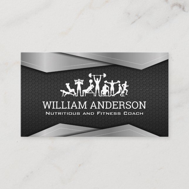 Cartão De Visita Exercícios de treinamento | Malhações e saúde (Frente)