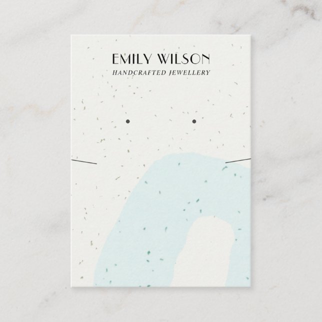 CARTÃO DE VISITA EXIBIÇÃO ABSTRATO BLUE CERAMIC NECKLACE EARRING (Frente)