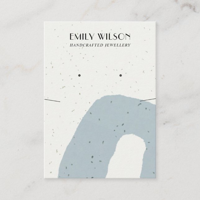 CARTÃO DE VISITA EXIBIÇÃO ABSTRATO BLUE CERAMIC NECKLACE EARRING (Frente)