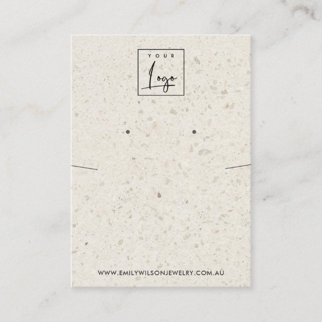 CARTÃO DE VISITA EXIBIÇÃO BRANCA DO TERRAZZO NECKLACE (Frente)