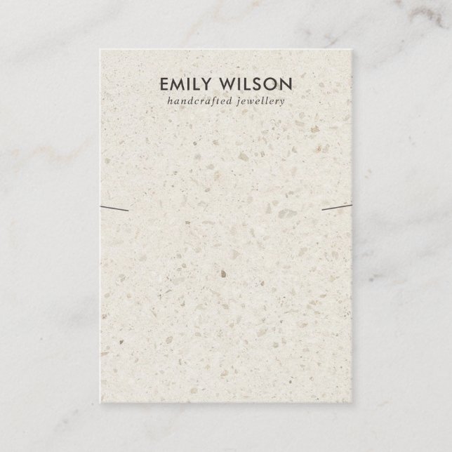 CARTÃO DE VISITA EXIBIÇÃO BRANCA DO TERRAZZO NECKLACE BRACELET (Frente)