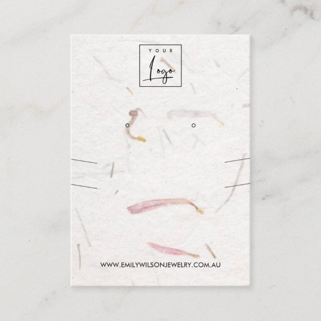 CARTÃO DE VISITA EXIBIÇÃO DE ANDAMENTO DE NECKLACE DE PAPEL PETAL (Frente)