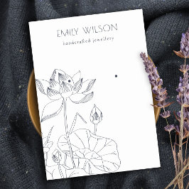 Cartão De Visita Exibição de Arranque de Sketch Floral Chic Waterli