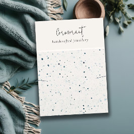 Cartão De Visita Exibição de Colar Azul Branco Espetado Chic