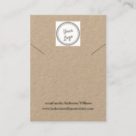 Cartão De Visita Exibição de Colar de Papel Kraft |Adicione seu log