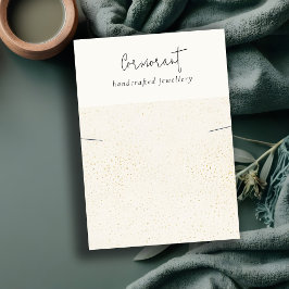 Cartão De Visita Exibição de Colar de Textura Branca Dourada Escrit
