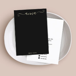 Cartão De Visita Exibição de Colar Preto de Assinatura de Script Si