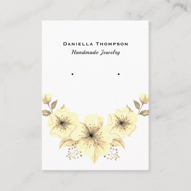 Cartão De Visita Exibição de Gravação de Joias com Aquarelas de Bou (Frente)