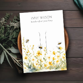 Cartão De Visita Exibição de Hairclip de Abelhas Amarelo-Chic