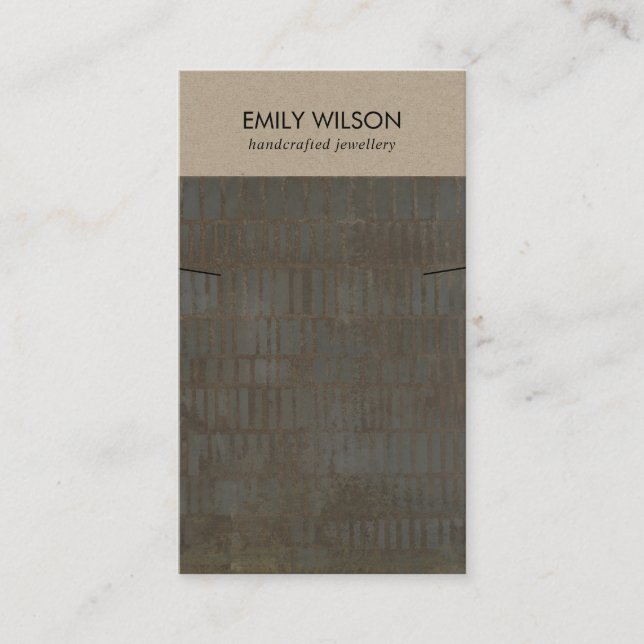 CARTÃO DE VISITA EXIBIÇÃO DE LINHAS DE CINZA DO KRAFT BRONZE NECKLA (Frente)