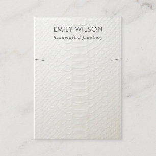 CARTÃO DE VISITA EXIBIÇÃO DE NECKLACE BRACELET DE TEXTURA BRANCA