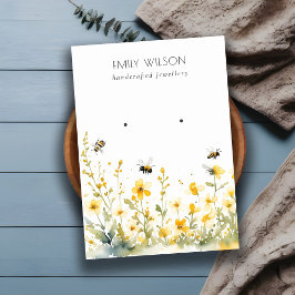 Cartão De Visita Exibição de Orelha de Primavera Amarelo Chic
