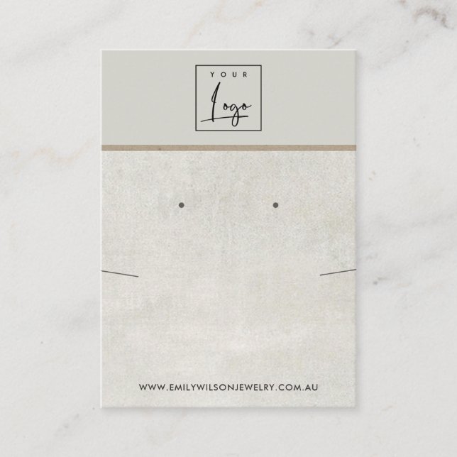 CARTÃO DE VISITA EXIBIÇÃO DE OUVIDO DE CONCRETO DE CINZAS BRANCAS (Frente)