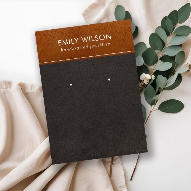 CARTÃO DE VISITA EXIBIÇÃO DE OUVIMENTO DO ESTUDO DE COURO DE COURO  (Criador carregado)