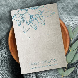 CARTÃO DE VISITA EXIBIÇÃO DE OUVIMENTO SIMPLES AZUL LOTUS TEAL PRAT