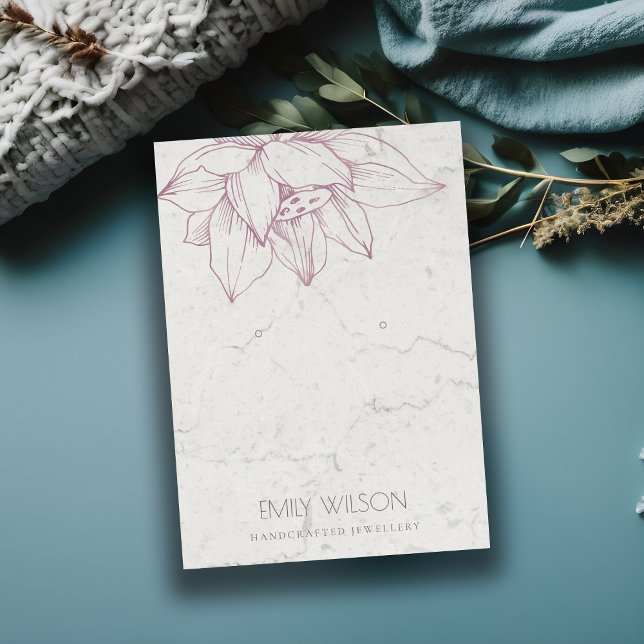 CARTÃO DE VISITA EXIBIÇÃO DE OUVIMENTO SIMPLES DE PINK LOTUS BLUSH  (Criador carregado)