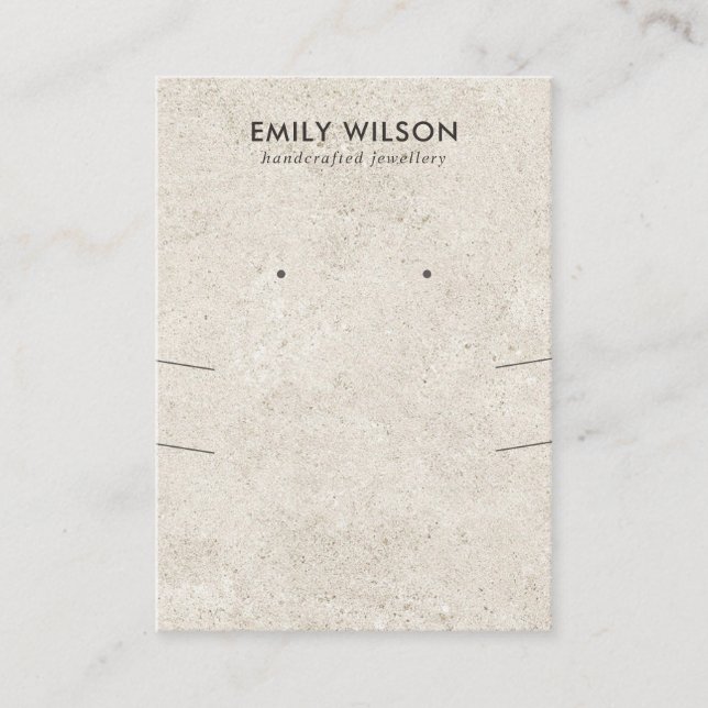 CARTÃO DE VISITA EXIBIÇÃO DE OUVIR BRANCO STUCCO LONG NECKLACE (Frente)