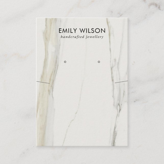 CARTÃO DE VISITA EXIBIÇÃO DE OUVIR DO NECKLACE DE TEXTURA MARÍTIMA  (Frente)