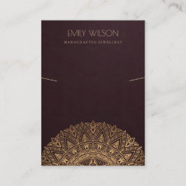 CARTÃO DE VISITA EXIBIÇÃO DO BURGUNDY FAUX DOURADO ORNAMENTADO MAND