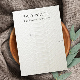 CARTÃO DE VISITA EXIBIÇÃO DO COURO DE COURO BRANCO