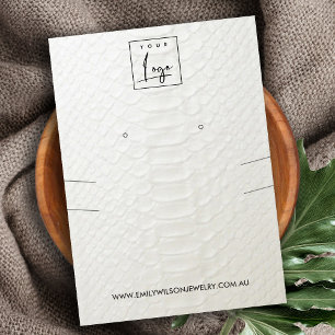 CARTÃO DE VISITA EXIBIÇÃO DO COURO DE COURO BRANCO