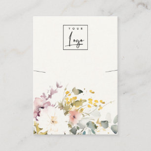 Cartão De Visita Exibição do Logotipo do Colar Floral de Pastel Mol