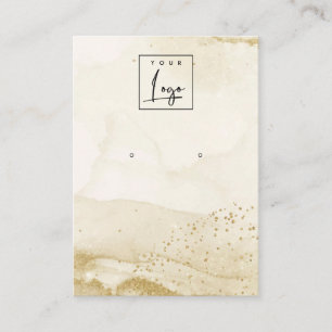 Cartão De Visita Exibição do logotipo do Dourado Arranque Beige W