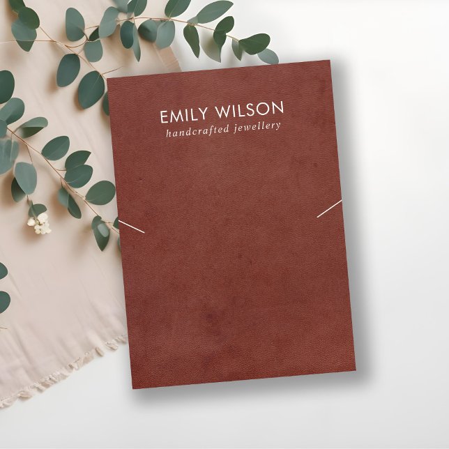 CARTÃO DE VISITA EXIBIÇÃO DO NECKLACE BRACELET DE TEXTO DE COURO VE (Criador carregado)