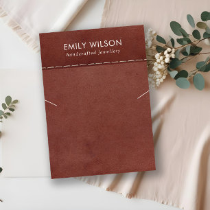 CARTÃO DE VISITA EXIBIÇÃO DO NECKLACE BRACELET DE TEXTO DE COURO VE