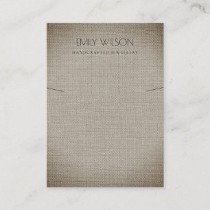 CARTÃO DE VISITA EXIBIÇÃO DO NECKLACE DE TEXTURA DA CANA DO TECIDO