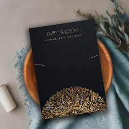 CARTÃO DE VISITA EXIBIÇÃO DO NECKLACE DO ORNAMENTADO CLÁSSICO DOURA