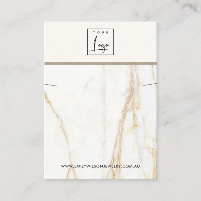 Cartão De Visita EXIBIÇÃO Dourada DA BRACELET DE NECKLACE MARBLE CA (Frente)