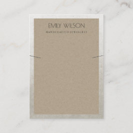 CARTÃO DE VISITA EXIBIÇÃO ELEGANTE SILVER BORDER RUST KRAFT NECKLAC