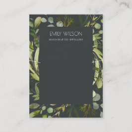 CARTÃO DE VISITA EXIBIÇÃO NECKLACE DE QUADRO DE FILA VERDE PRETA