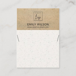 CARTÃO DE VISITA EXIBIÇÃO RUSTIC TERRACOTTA TEXTURE LOGO NECKLACE