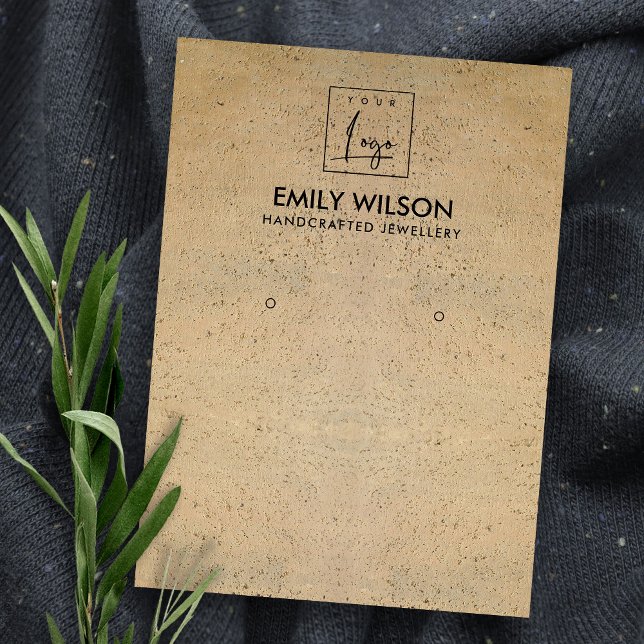 CARTÃO DE VISITA EXIBIÇÃO RUSTIÇA DO LOGOTIPO TERRACOTTA (Criador carregado)