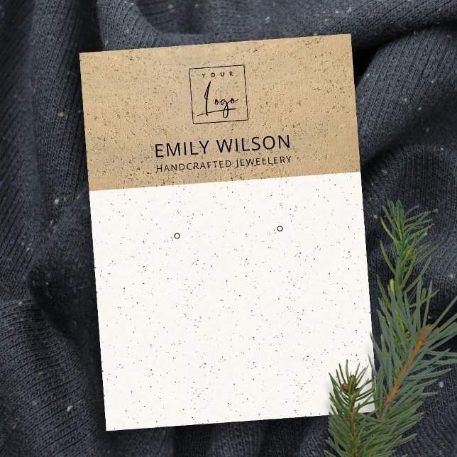 CARTÃO DE VISITA EXIBIÇÃO RUSTIÇA DO LOGOTIPO TERRACOTTA (Criador carregado)