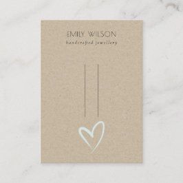 Cartão De Visita Exibição Simples de Cabeças Azuis Kraft