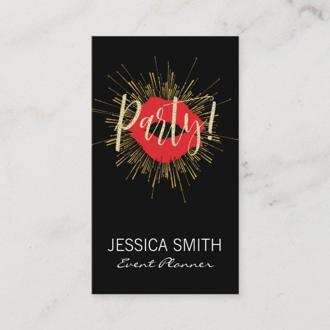 Cartão De Visita Explosão de Partido com Beijo (Frente)