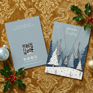 Cartão De Visita Exposição de Joias de Natal Paisagem de Inverno TM