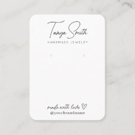 Cartão De Visita Expositor de Brinco de Coração Feito com Amor em L