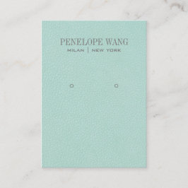 Cartão De Visita Expositor de brincos Chic Aqua Leather Look Jewelr