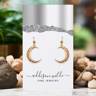 Cartão De Visita Expositor de Brincos de Joias de Diamante com Bril