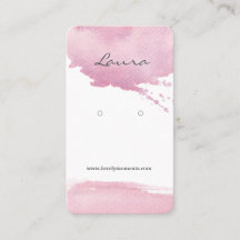 expositor de brincos de pincelada de aquarela rosa