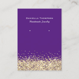 Cartão De Visita Expositor de Brincos de Purpurina Dourada Falsa em